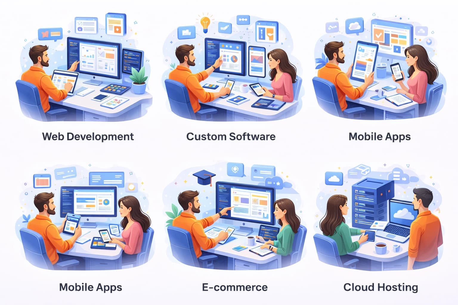 Renshok web development and software services discussion between developer and client