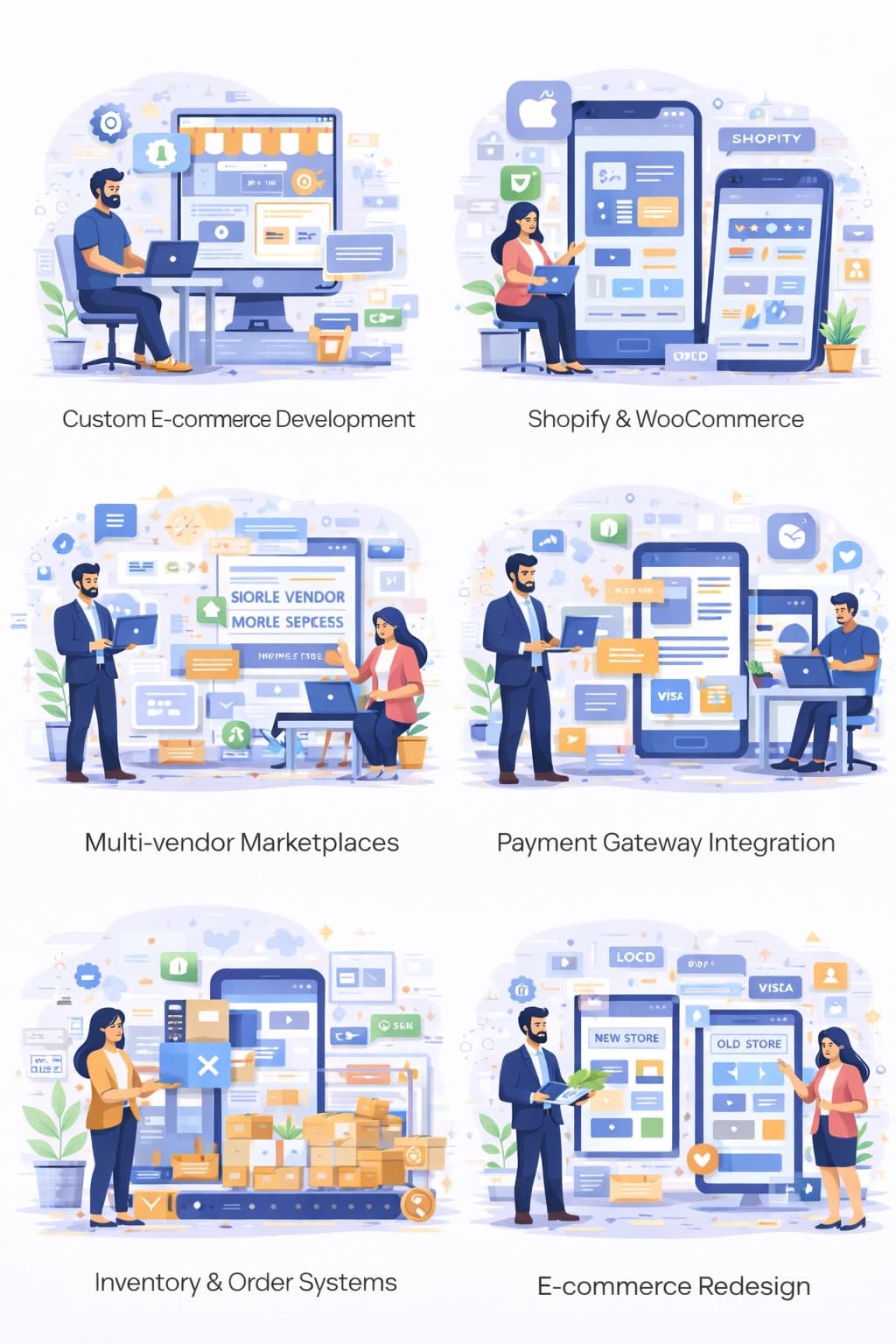 Custom e-commerce development including Shopify, WooCommerce and secure payment integration by Renshok