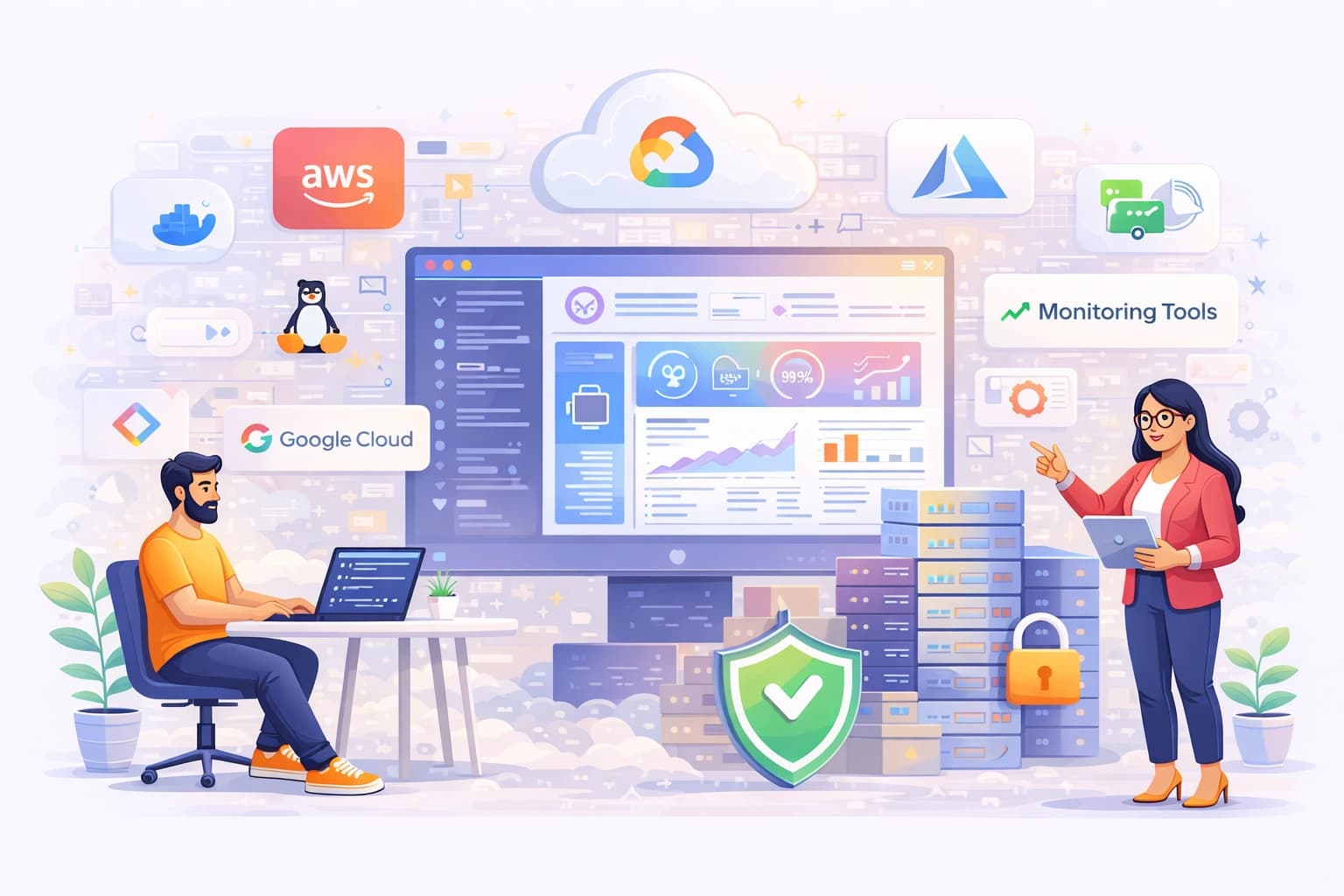 renshok cloud infrastructure solutions using AWS, Google Cloud, Azure, and DevOps automation tools