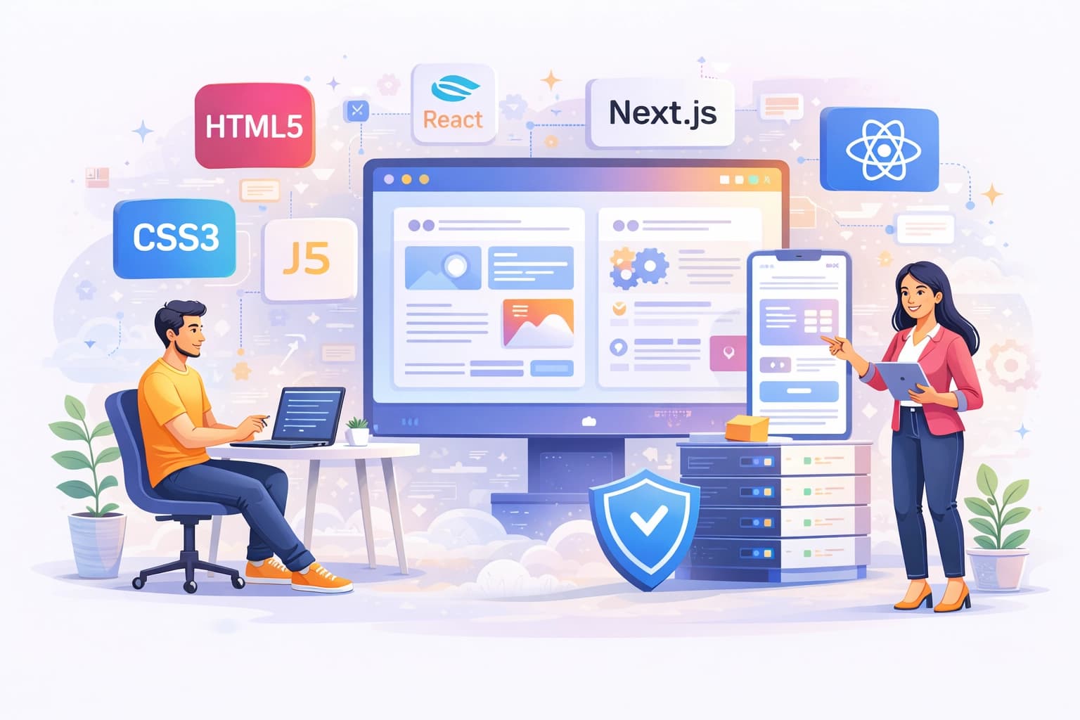 renshok frontend web development technologies including React, Next.js, and modern UI frameworks